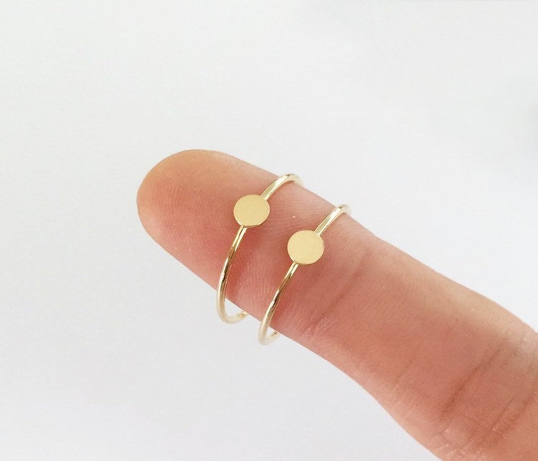 14K Gold Filled Disc Stacking Ring, Disc Blank Ring, Stackable Ring