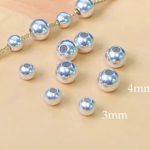 5 Pcs 3mm/4mm 925 Sterling Silver Stopper Beads, Silicone Stopper Beads, Spacer Beads, Rubber Stopper Beads, Charm Holder, Made in USA