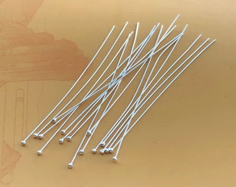 20 pezzi 28 Gauge 925 Sterling Silver Ball End Headpins, 1 pollice/1,5 pollici Headpins, Ball End Headpins, Commercio all'ingrosso, Made in USA