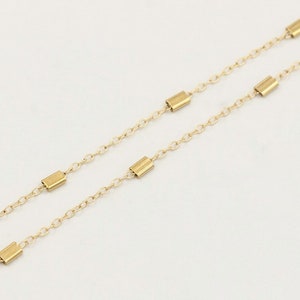 1 Ft, 2x3mm 14K Gold Filled Bar Chain, Flat Bar Chain, Cable Chain with Bar