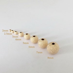 20個 2 mm 14K ゴールドフィルド スターダスト ラウンドビーズ、ゴールドビーズ、50個、米国製