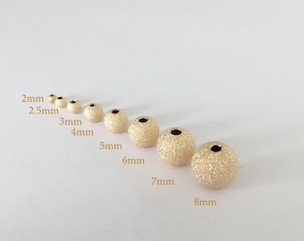 3mm 14K Gold Gefüllt Stardust Perlen - 50pcs, 100pcs, 500pcs #202135