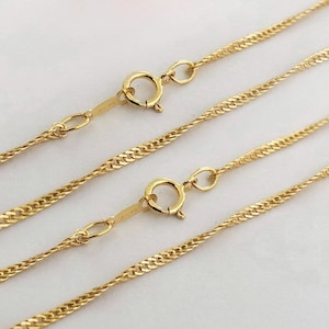 16 Inch/18 Inch/20 Inch 1.65mm 14K Gold Filled Singapore Chain Necklace, Wave Chain Necklace, Finished Chain Necklace, Wholesale
