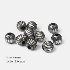 2 Pcs 6mm Corrugated  Navajo Style Pearl, Navajo Style Pearl, Navajo Pearl, Corrugated Bead