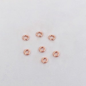 50 Pcs 2.5mm 24 Gauge 14K Rose Gold Filled Open Jump Rings, 14K Rose Gold Filled Jump Rings, Wholesale, Bulk, Made in USA