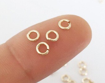 100 Gold Plated Open Jump Rings 4mm, 20 Gauge, Brass Metal For Jewelry Making