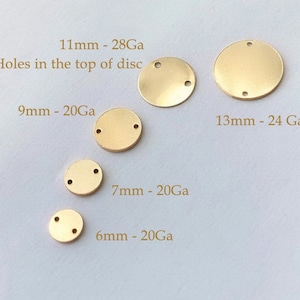 2 Stück 14K Gold Filled Disc Connector, Disc Blanks mit 2 Löchern, Rohling zum Stempeln, Großhandel, Stanzrohlinge, Made in den USA