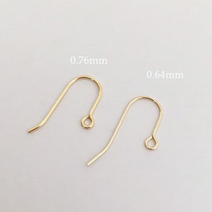 4 Pcs 20x12mm 22ga/20.5ga 14K Gold Filled Ear Wires with Open Loop, Made in USA