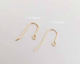4 alambres para aretes de oro de 14 quilates con aro abierto, 20 x 12 mm, calibre 22/20,5, fabricados en EE. UU.