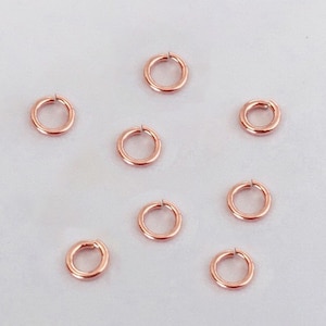 20 Pcs 5mm 22 Gauge 14K Rose Gold Filled Open Jump Rings, 14K Rose Gold Filled Jump Rings, Wholesale, Bulk, Made in USA