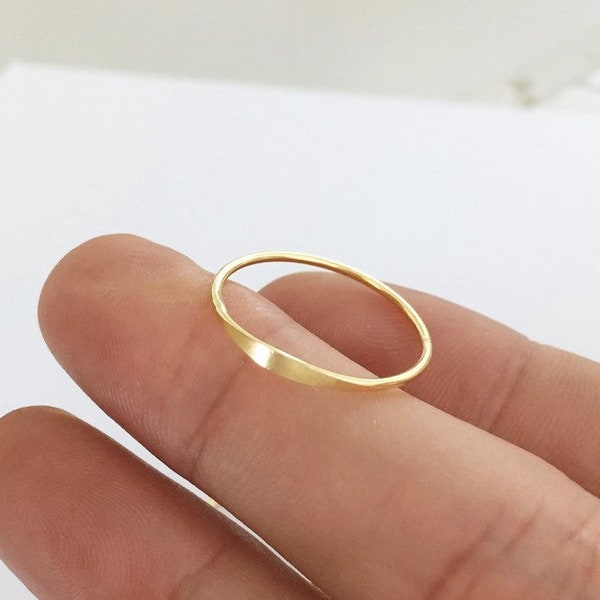 1.27mm 14K Gold Filled Hammered Ring, For Stamping, Midi Ring, Minimal, Bulk, Wholesale, Made in USA