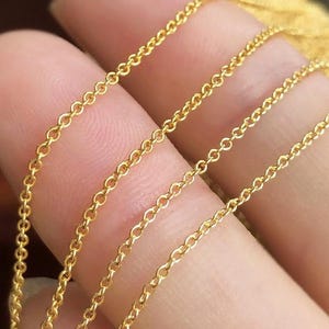 1 Foot 1.1mm/1.2mm 14K Gold Filled Cable Chain, Dainty Chain, Fine Chain, Thin Chain, Made in USA