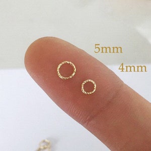 10 st 4 mm/5 mm 22 Gauge 14K guldfyllda glitter slutna hoppringar, hoppringar, slutna hoppringar, tillverkade i USA