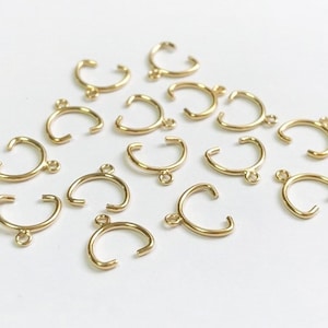 2 Pcs 6x8mm 14K Gold Filled Wire Drop, Pinch Pendant Bail, with Closed Loop, Wholesale, Made in USA, PBP001