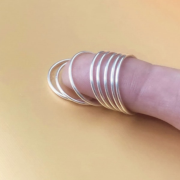 1mm 925 Sterling Silver Stacking Ring, Thin Ring, Stackable Ring, Midi Ring, Minimal, Bulk, Wholesale, Made in USA