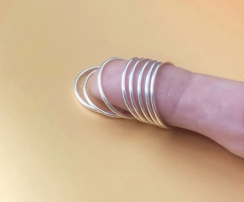 1mm 925 Sterling Silver Stacking Ring, Thin Ring, Stackable Ring, Midi Ring, Minimal, Bulk, Wholesale, Made in USA