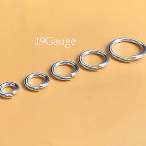 10 Pcs 19Gauge 925 Sterling Silver Open Jump Rings, /4mm/4.5mm/5mm/5.5mm/6mm/7mm/8mm/9mm, Open Jump Rings, Made in USA