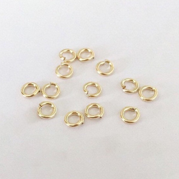 25 Pcs 3mm 24 Gauge 14K Gold Filled Open Jump Rings, Open Jump Rings, Made in USA