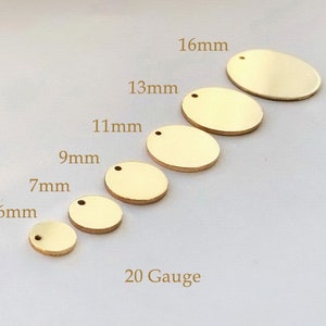 20 Gauge 14K Gold gefüllte Rohlinge, 6-16 mm, dicke Rohlinge zum Stempeln, Flachstempel Rohlinge, hergestellt in den USA