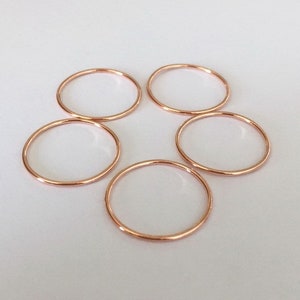 1mm 14K Rose Gold Filled Stacking Ring, Thin Ring, Stackable Ring, Midi Ring, Minimal, Bulk, Wholesale, Made in USA