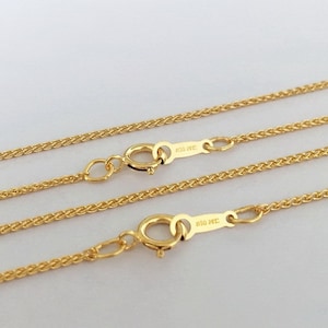 16 Inch/18 Inch 1.0mm 14K Gold Filled Wheat Chain Necklace, Dainty Spiga Necklace, Finished Chain Necklace, Wholesale