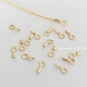 10 Pcs 0.48mm ID 14K Gold Filled Crimp End Cap, Wholesale, Made in USA, CEC048