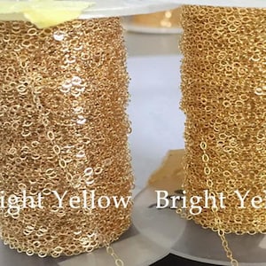 1 voet 1,52 mm 14 kt gold filled platte kabelketting, glanzende kabelketting, te voet, gemaakt in de VS