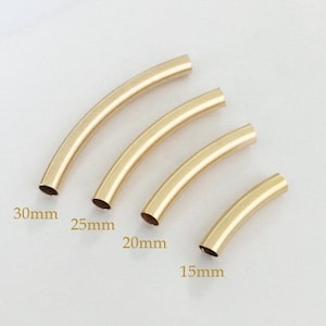 2 Pcs 3mm Thick 14K Gold Filled Curved Tubes, Curved Crimp Tubes, Elbow Tubes, Cut Tubes, Wholesale, Made In USA, CT0320-35
