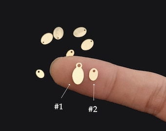 2 Pcs 14K Gold Filled Oval Quality Tags, Oval Drops, Charms, Stamped with 1/20 14K, Wholesale, Made in USA