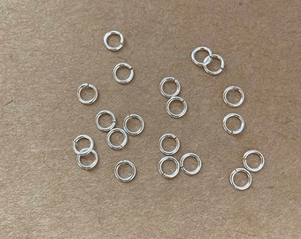 20 Pcs 4mm 22 Gauge 925 Sterling Silver Open Jump Rings, Open Jump Rings, Made in USA