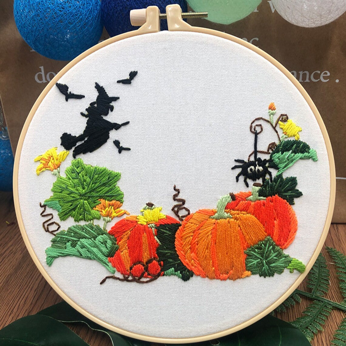 Halloween Embroidery Kit Modern Embroidery Kit Wall Art Etsy