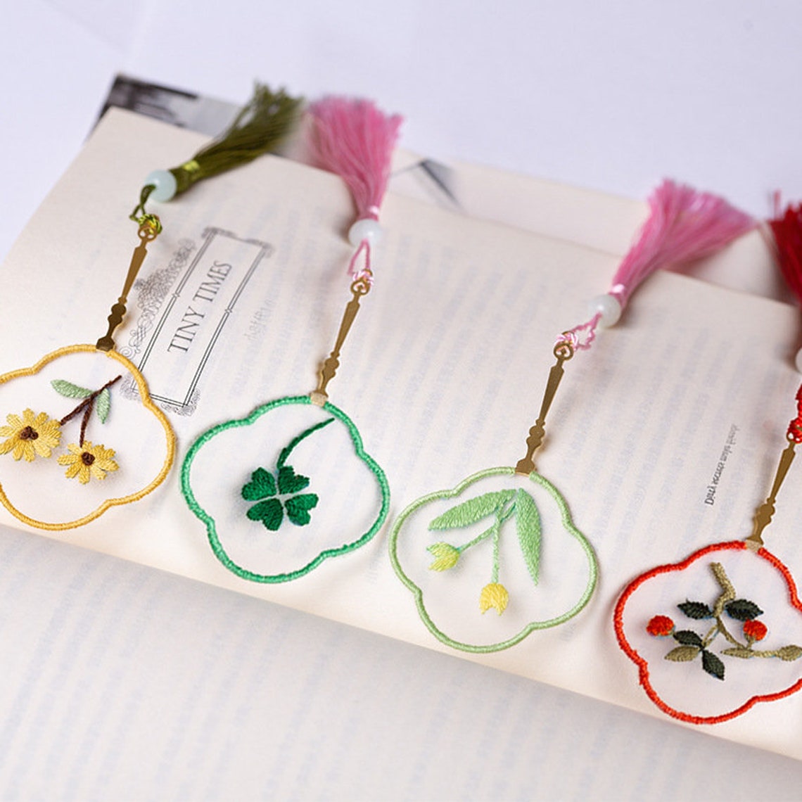 Bookmark Embroidery Kit For Beginner Modern Floral Etsy