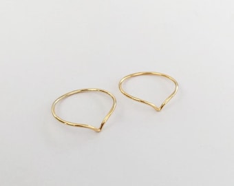 1mm 14K Gold Filled Chevron Ring, Midi Ring, V-Shape Ring, Midi V Ring, Minimal, Bulk, Wholesale, Made in USA