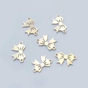 10.5x6.7mm 14K Gold Filled Bow Connector, Bow Charm, Tiny Charm, Thin Charm