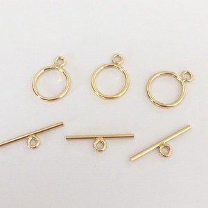 1 Set 10mm 14K Gold Filled Toggle Clasp, Toggle Ring, Toggle Bar