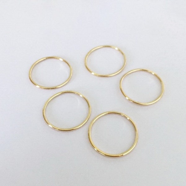 1mm 14K Gold Filled Stapelring, Dünner Ring, Stapelbarer Ring, Midi Ring, Minimal, Bulk, Großhandel, Made in USA