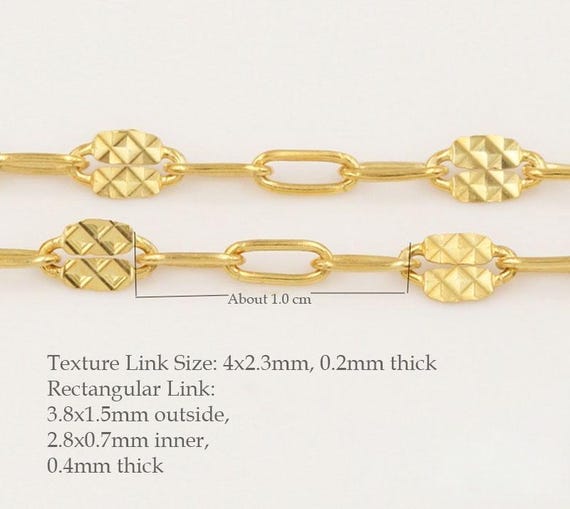 2.3 x 4 mm 14Kゴールドフィルドスパンコールチェーン、ペーパー