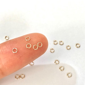 25 Pcs 2.3mm 26Gauge 14K Gold Filled Open Jump Rings, Tiny Open Jump Rings, Made in USA