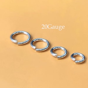 20 Pcs 20Gauge 925 Sterling Silver Open Jump Rings, 3mm/4mm/5mm/6mm, Open Jump Rings, Made in USA