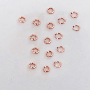20 Pcs 3.5mm 20.5 Gauge 14K Rose Gold Filled Open Jump Rings, 14K Rose Gold Filled Jump Rings, Wholesale, Bulk, Made in USA