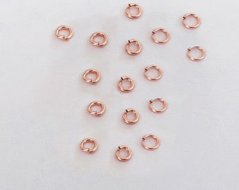 20 piezas de anillos de salto abiertos rellenos de oro rosa de 14 quilates de calibre 20,5 de 3,5 mm, anillos de salto rellenos de oro rosa de 14 quilates, venta al por mayor, a granel, fabricados en EE. UU.