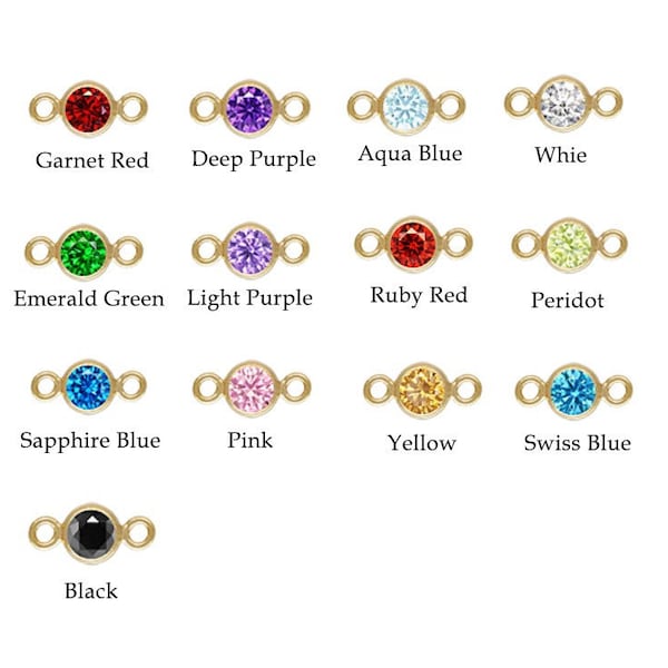 4mm 14K Gold Filled Cz Bezel Connector, 3A Cz Bezel Connector, Birthstone Connector, Bezel Setting With Cz, Wholesale, Made in USA