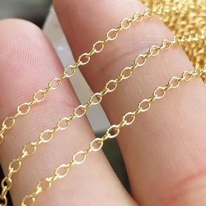 1 Foot 1.6mm 14K Gold Filled Cable Chain, Made in USA