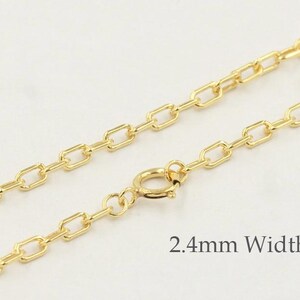 16 Inch/18 Inch 2.4mm 14K Gold Filled Paperclip Chain Necklace, Finished Necklace