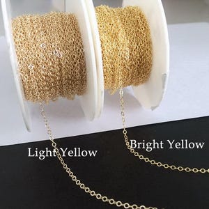 Platte kabelketting 1,68 mm breed, 14K gold filled platte kabelketting, glanzende kabelketting, te voet, gemaakt in de VS