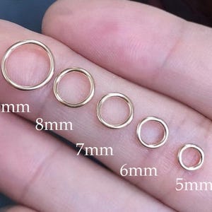 2 Pcs 18 Gauge 5mm-10mm 14K Gold Filled Closed Jump Rings