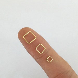 5 st 6 mm/8 mm 20.5Ga 14K guldfyllda fyrkantiga slutna hoppringar, hoppringar, slutna hoppringar, fyrkantig ring, tillverkad i USA, SCJR04-08