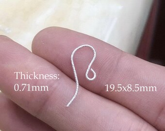 19,5 x 8,5 mm 21Ga 925 sterlingzilver glitteroorhaakjes, oorhaakjes, Franse oorhaakjes