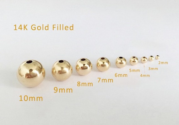 Buy 10mm 14K Gold Filled Beads, Seamless Gold Beads, Round Beads