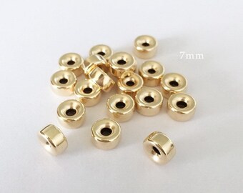 1 Pc 7mm 14K Gold Filled Rondelle Beads, Donut Bead, Made in USA